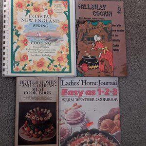 Lot of 4 Vintage Cookbooks Hillbilly